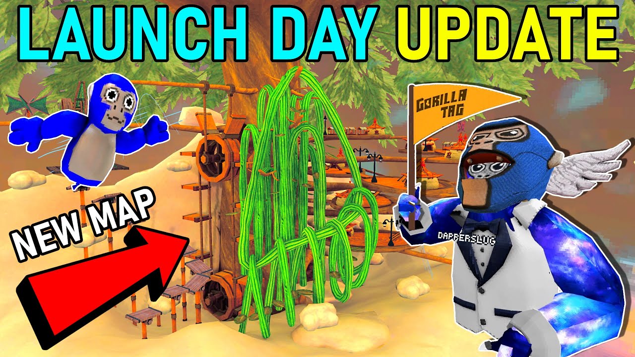 NEW Gorilla Tag VR Launch Day Update (New MAP & Cosmetics) YouTube