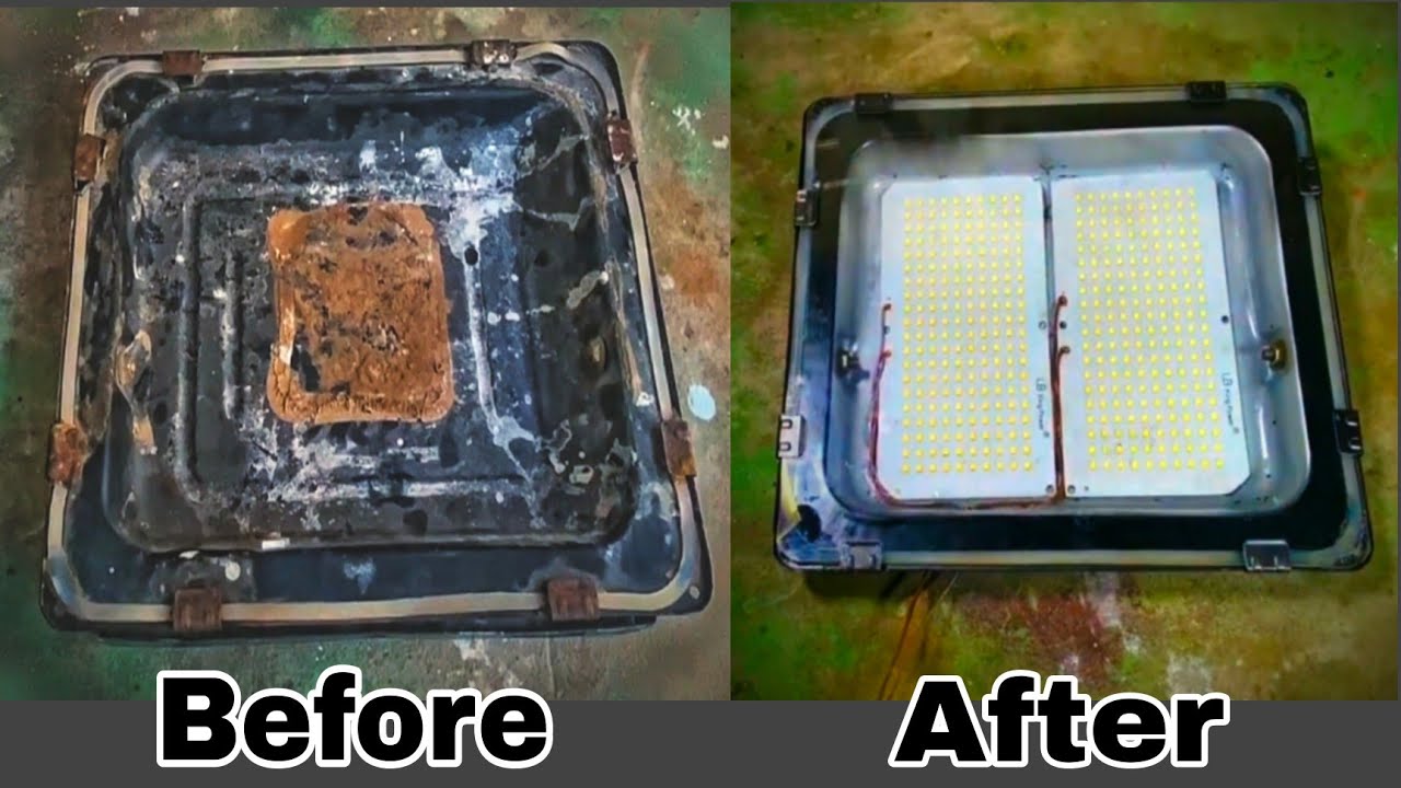 Old flood light restoration || antique light restoration - YouTube