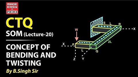 CTQ : SOM (Lecture No-20 Hindi) Concept of Bending and Twisting By B.Singh Sir | MADE EASY PRIME