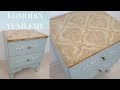 KOMODİN YENİLEME | Rölyef Pasta & Stencil ile Kabartmalı Desen Nasıl Yapılır?