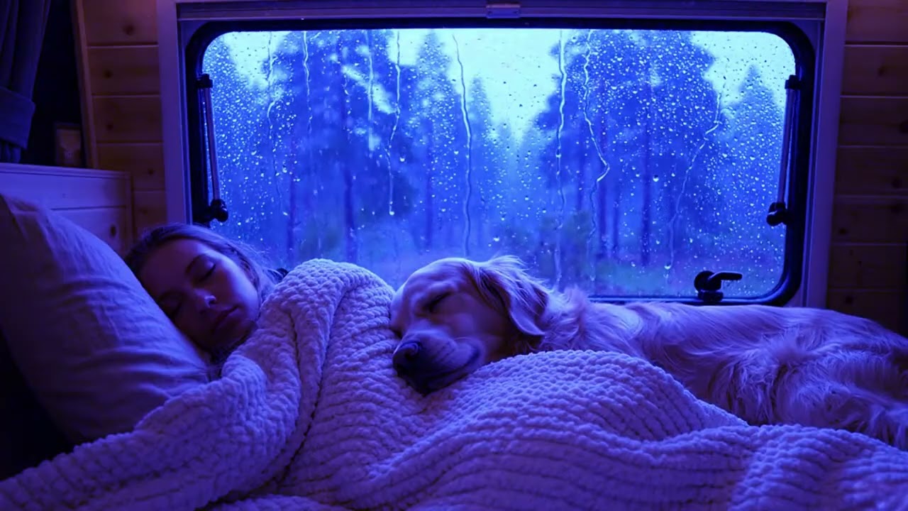 Nighttime Relaxation with Heavy Rain and Thunder White Noise