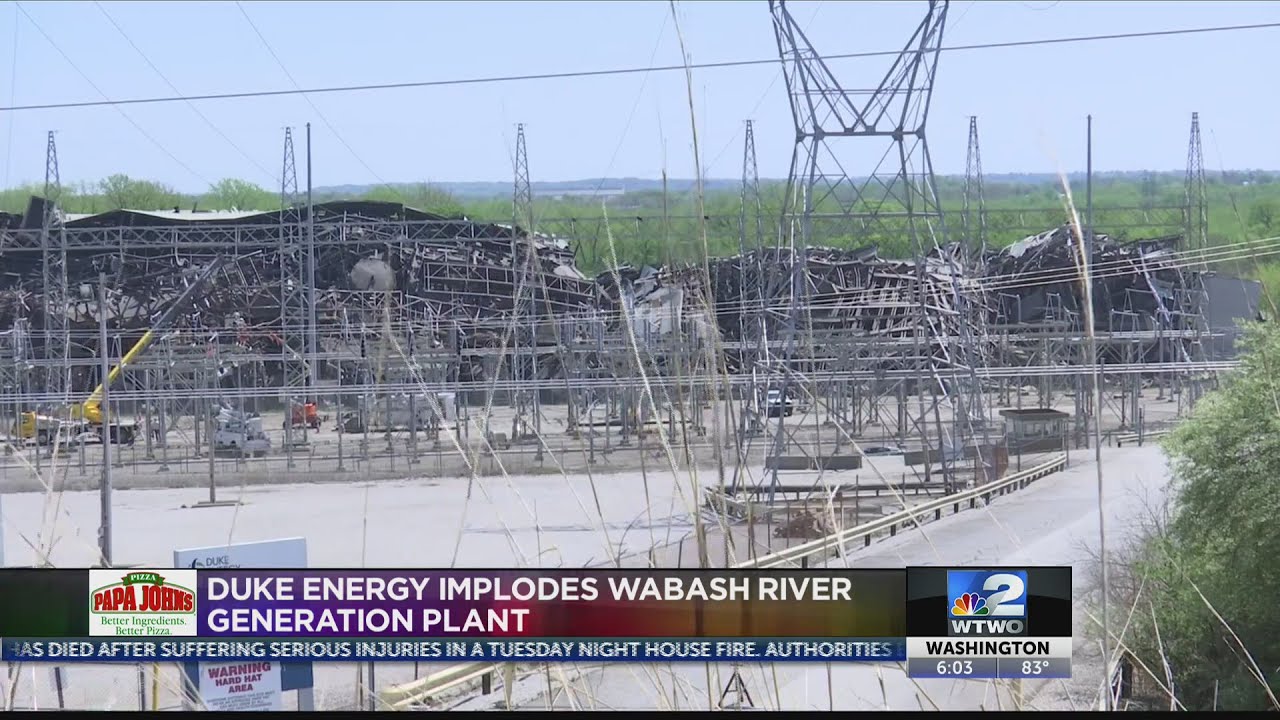 Duke Energy implodes Wabash River Generation Plant - YouTube