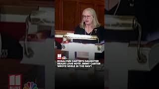 Rosalynn Carter's daughter reads love note Jimmy Carter while in the Navy