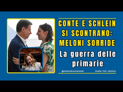 Video Conte e Schlein si scontrano sulle primarie: Meloni osserva e sorride