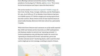 T-Mobile issues with voice and data