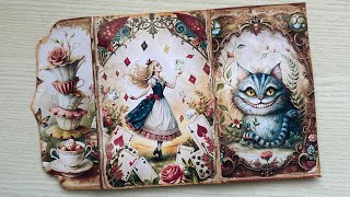 Free Alice in Wonderland Junk Journal Folio PDF | Printable DIY Craft