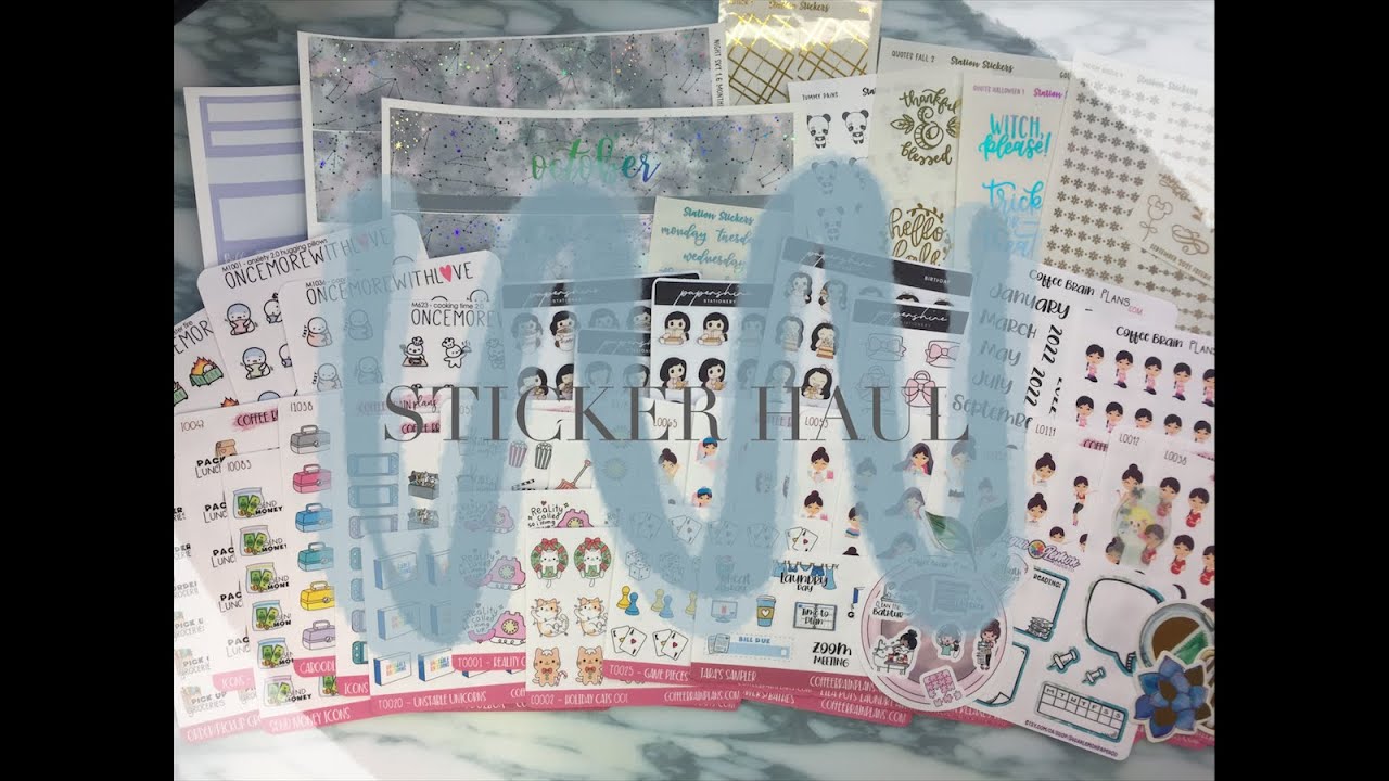 sticker haul! ft. omwl, stationstickers, papershire, and coffeebrainplans!