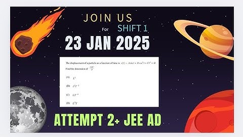 JEE MAINS 2025 Paper Solution Discussion - Attempt 1 | 23 Jan -Shift 1
