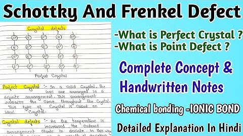 Crystal Defects | Point Defect | Schottky & Frenkel Defect | Perfect Crystal #ionicbond #chemistry