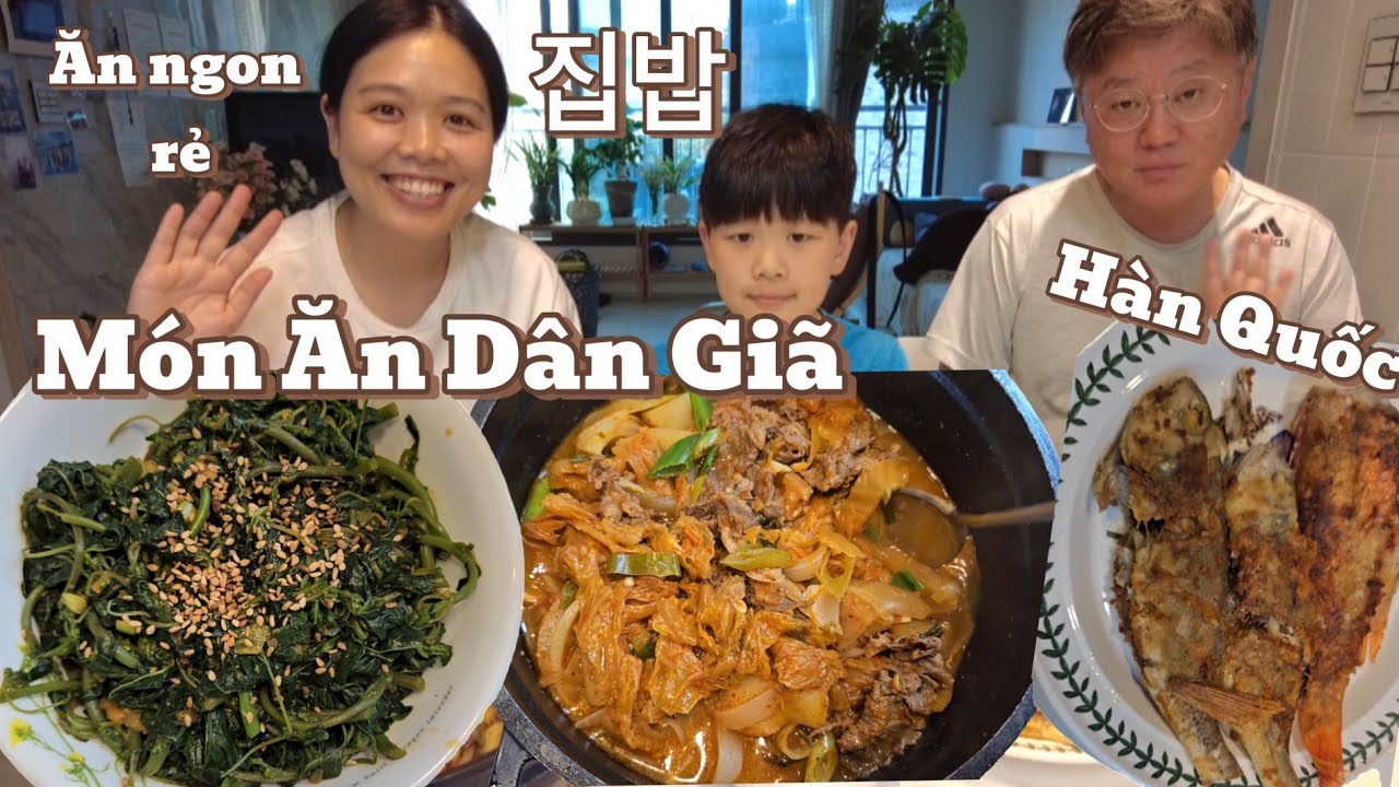 Toàn món cổ điển Canh kim chi thịt bò Cá hồng Rau dền trộn