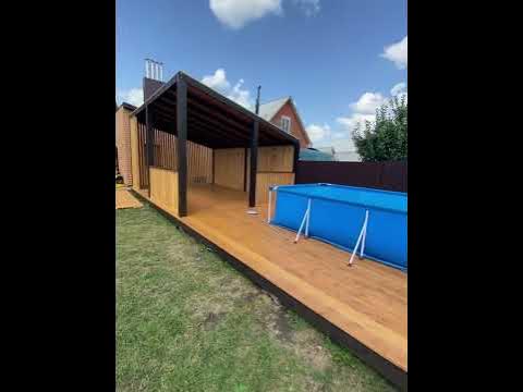 Обзор беседки 12*4 м с бассейном - YouTube