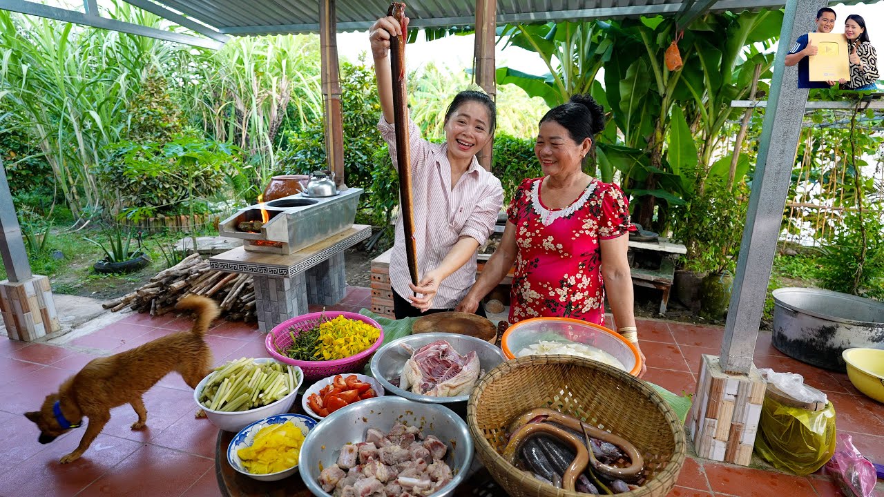 Về quê Phan Diễm đổ Dớn Cá Tép đồng tươi ngon ăn Lươn đồng khổng lồ và món ngon dân dã Miền Tây
