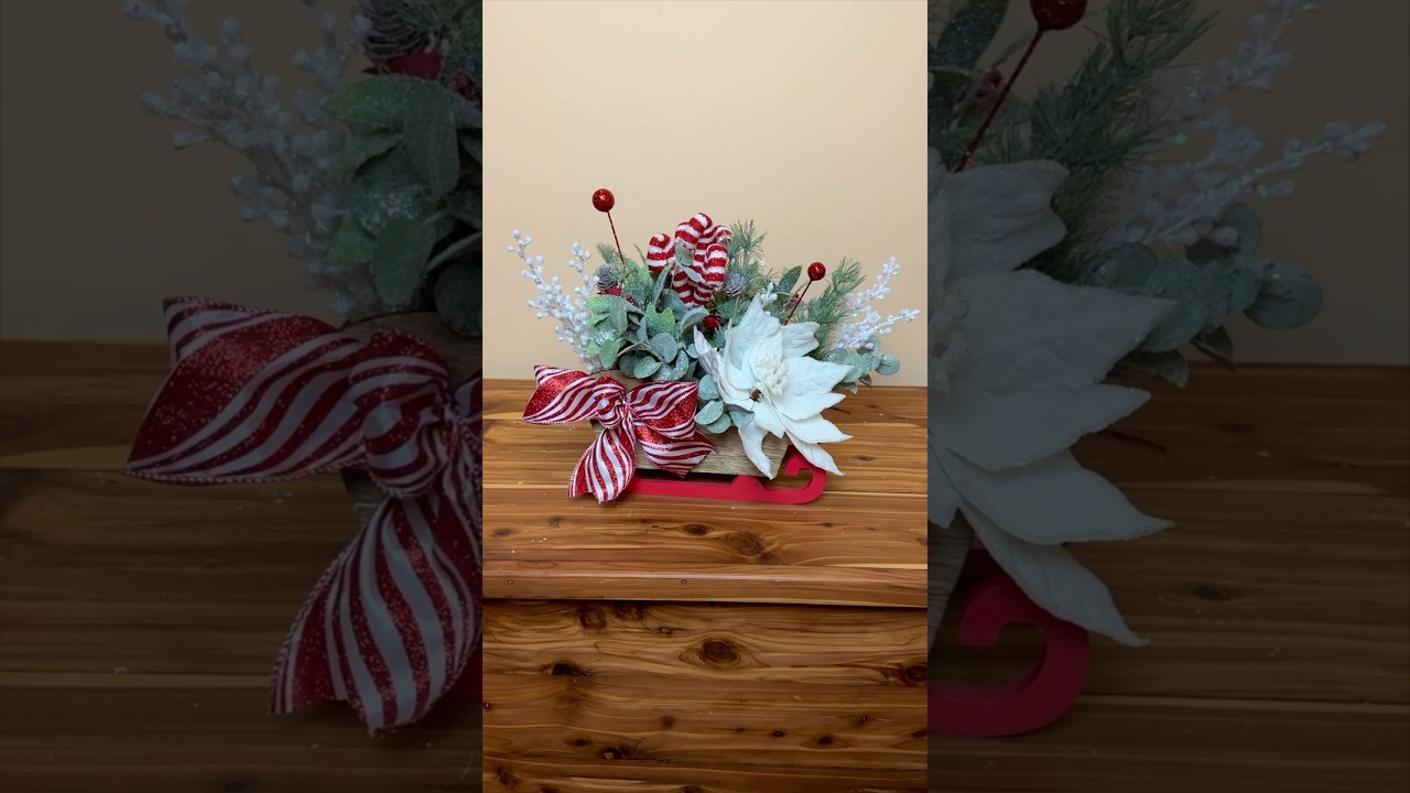 DIY Christmas Sleigh Centerpiece
