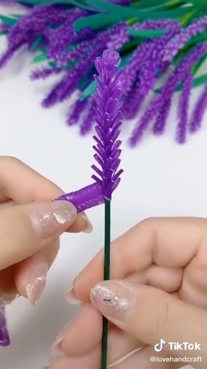 Cara membuat bunga lavender dari sedotan yang praktis