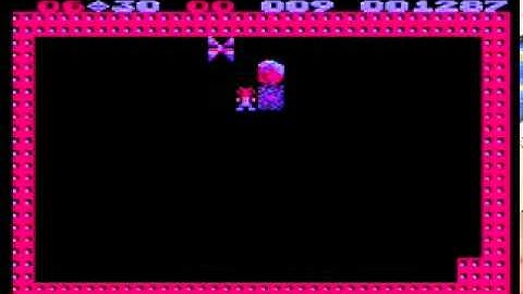 Atari 8-bit Boulder Dash (First Star Software) bonus life intermission challenge #1 solution