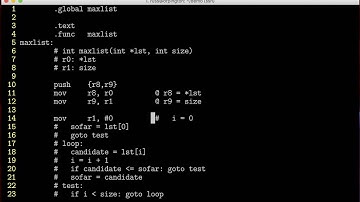 ARM assembly demo: maxlist function