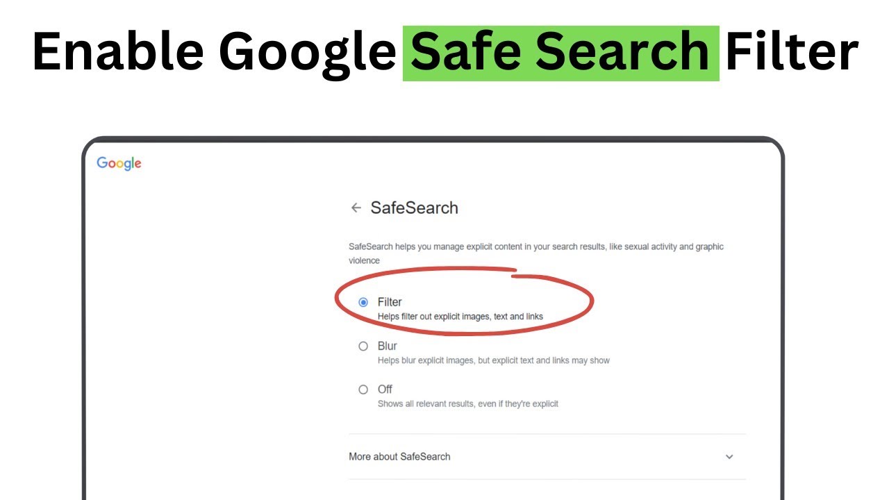 Safe Search Filter In Google