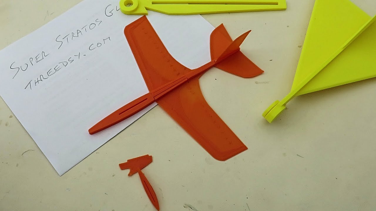 3D printed Super Stratos Glider from threedsy - YouTube
