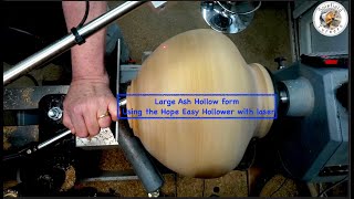 Woodturning: Large Ash hollow form using Hope Easy Hollower.