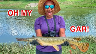 We Found An Alligator Gar Honeyhole! Fishing for Alligator Gar and Carp!