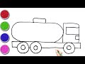 How to draw fuel truck drawing and painting and colouring for kids diy for kids easy arts