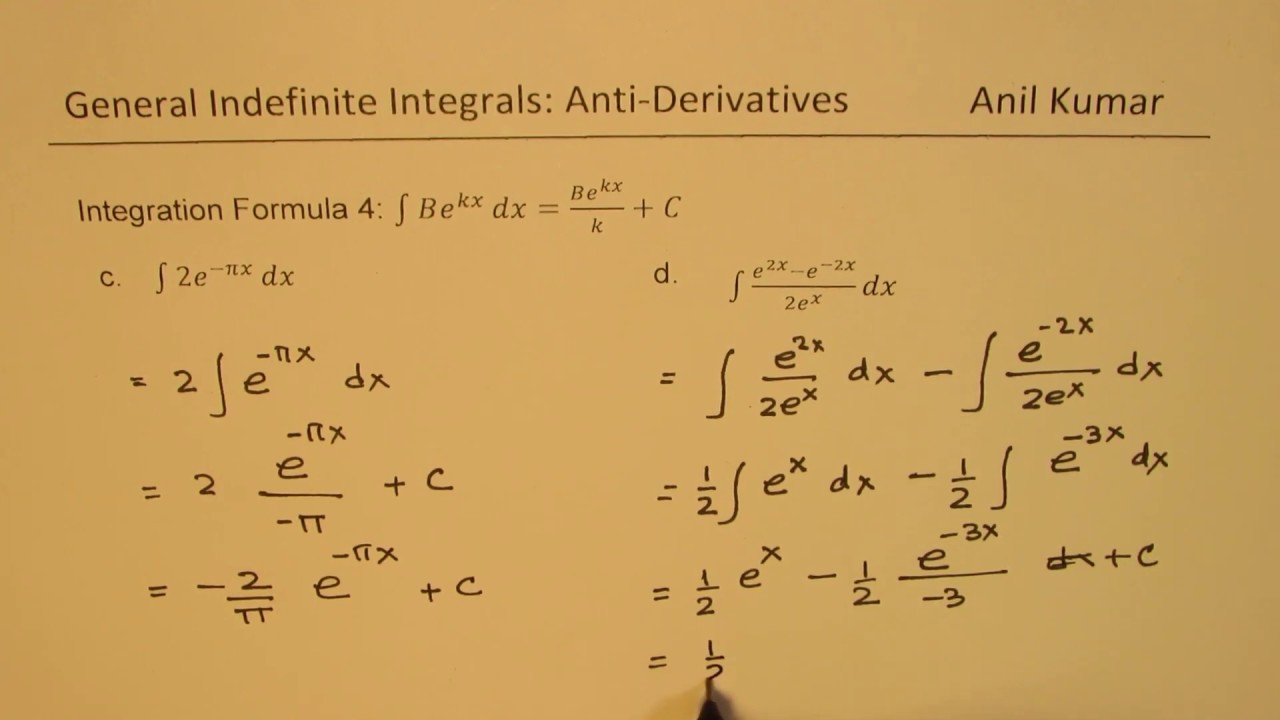 Indefinite Integrals ∫ 2^(3 log_2⁡x ) dx Exponential