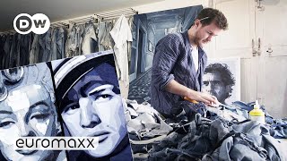 Jeans Paintings by Ian Berry | Creating Art with Old Denim Jeans | Euromaxx