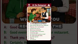 At the Restaurant #shorts #conversation #dialogue #speaking #reading #restaurant #englishbubbles
