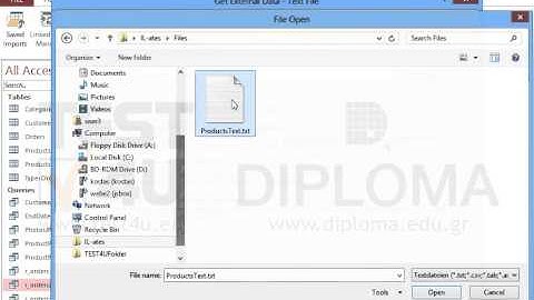 Import the ProductsText.txt file from the IL-ates\Files folder of your desktop, in the current...
