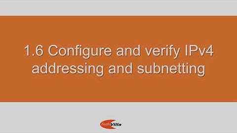 1.6 Configure and verify IPV4 addressing and subnetting