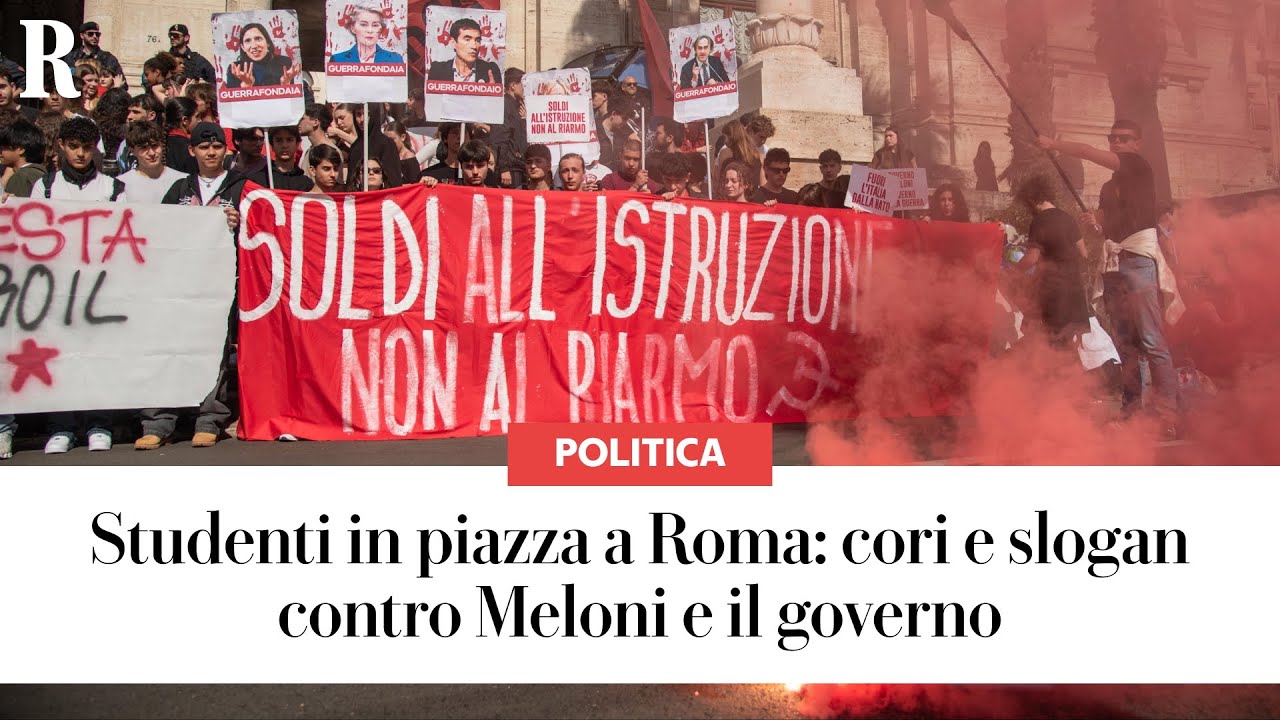 Studenti protestano a ROMA, uova e ortaggi contro il ministero della Giustizia: urla contro MELONI