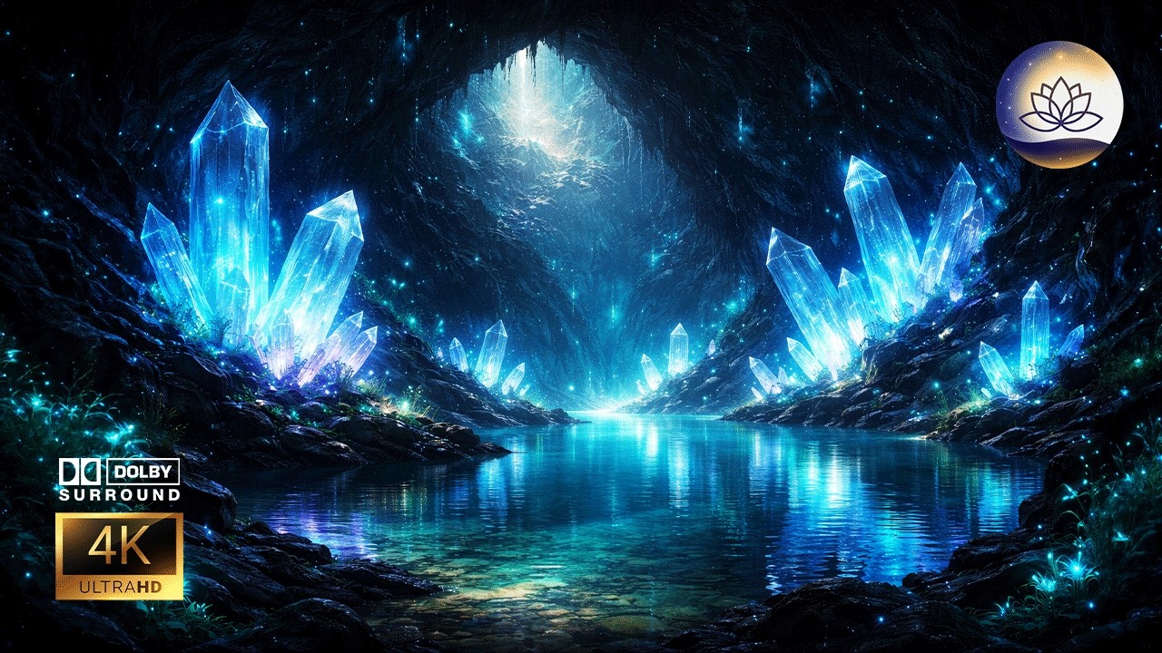 Cueva de Cristales Azules 💎 Sonidos de Eco y Meditación Profunda | [4K UHD] | Vital Calm