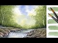 Watercolour Lesson - Paint A Woodland With Waterfall &amp; Stream