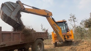 Jcb 3Dx Backhoe Loader Working | Soil Loading Big Tractor Dump @droneplanet2040