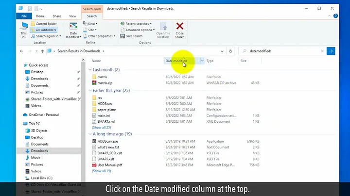 How to Find files by date modified in Windows