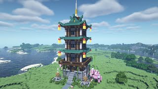 Minecraft Tutorial - How to Build a Japanese Pagoda