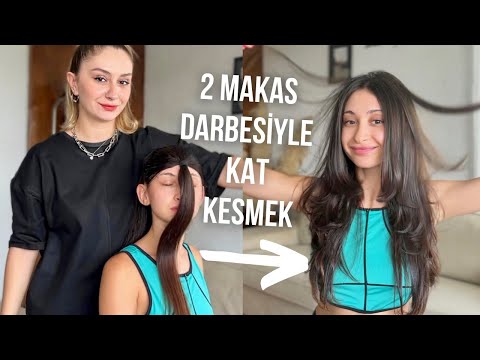 KUZENİMDE DENEDİM 🐣 - Evde Bol Katlı (Butterfly Cut) Saç Kesimi