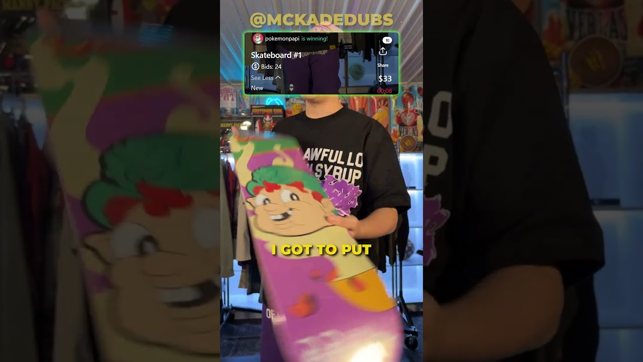 Live Auction "Skateboard Deck - Yucky Children Charmer" #whatnot #reselling
