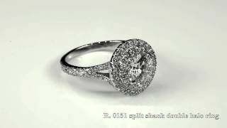 Micropave split shank double halo ring by Steven Kirsch - R 0151