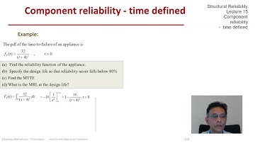 STRUCTURAL RELIABILITY Lecture 15 module 05: Functions of TTF