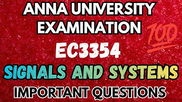 EC3354|Signals And Systems|Important Questions 💯💯💯|@Toppersacademytamil 