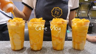ENG) cafe BomBom vlog🌻| 🥭무더운 여름엔 망고스무디🥭| 카페 봄봄 브이로그 | 음료 제조 영상❤️