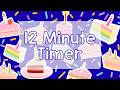 12 Minute Timer - Birthday Celebration - Birthday Cake and Sprinkles - Party Countdown - Silent