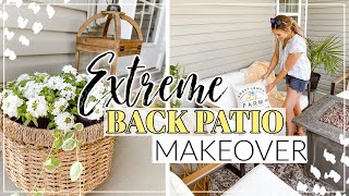 BACK PATIO EXTREME MAKEOVER | MAJOR BEFORE AND AFTER HOME TRANSFORMATION | COZY FARMHOUSE HOME DECOR