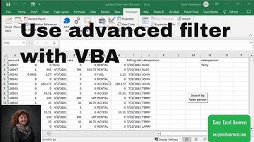 Use advanced filter with VBA