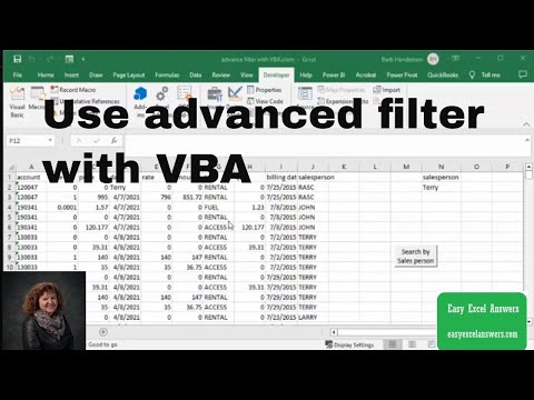 Use advanced filter with VBA