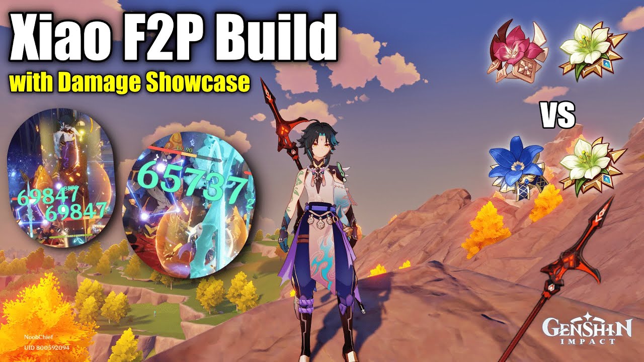 Lvl 90 Xiao F2P Build with Black cliff pole damage showcase | Genshin ...