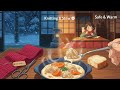 Hand-Knitted Red Scarf for Dad 🧣 | Ghibli Style ASMR & Winter Cooking