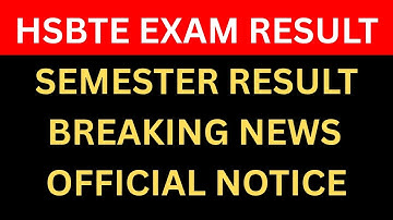 HSBTE Result 2025 Out! | Check Diploma Semester Exam Results Now | HSBTE Latest Update