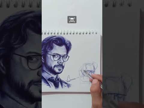 رسمتي قلم جاف ازرق للفنان ألفارو مورتي